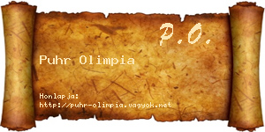 Puhr Olimpia névjegykártya